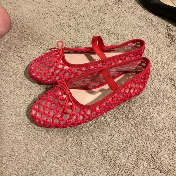 Loeffler Randall Women's Leonie Ballet Flat, Red - Picture 2 of 5